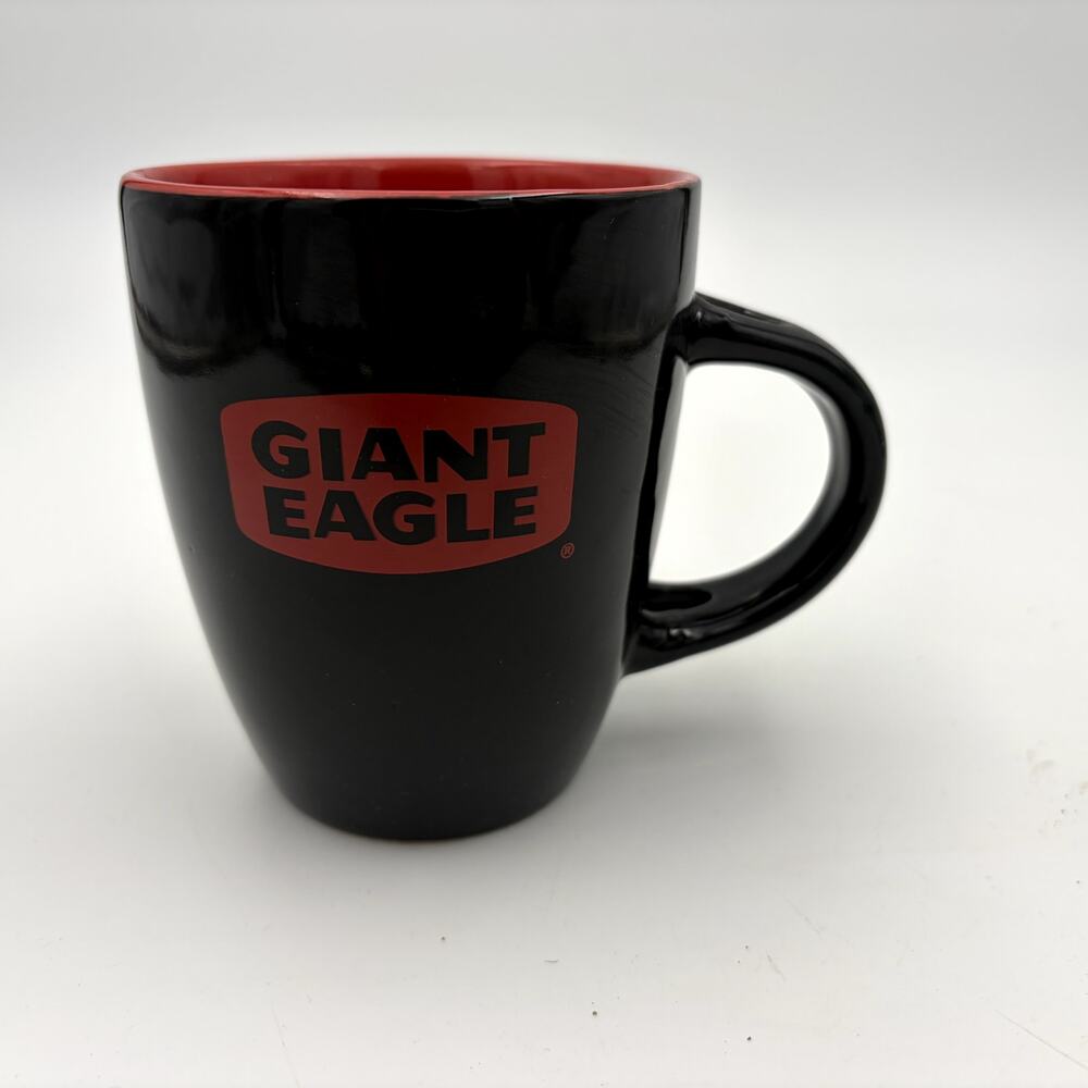 Giant Eagle Black Red Ceramic Coffee Mug Logo Cup Used